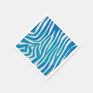Guardanapo De Papel Impressão de Zebra Azul e Branco