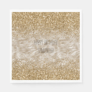 Guardanapo De Papel Impressão de Zebra - Falsa Glitter Dourada