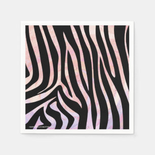 Guardanapo De Papel Impressão de Zebra Preta e Rosa