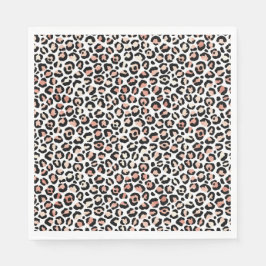 Guardanapo De Papel Impressão do Leopardo Branco Preto-Cor-de-Rosa Esb