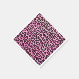 Guardanapo De Papel Impressão do rosa preto e quente do leopardo