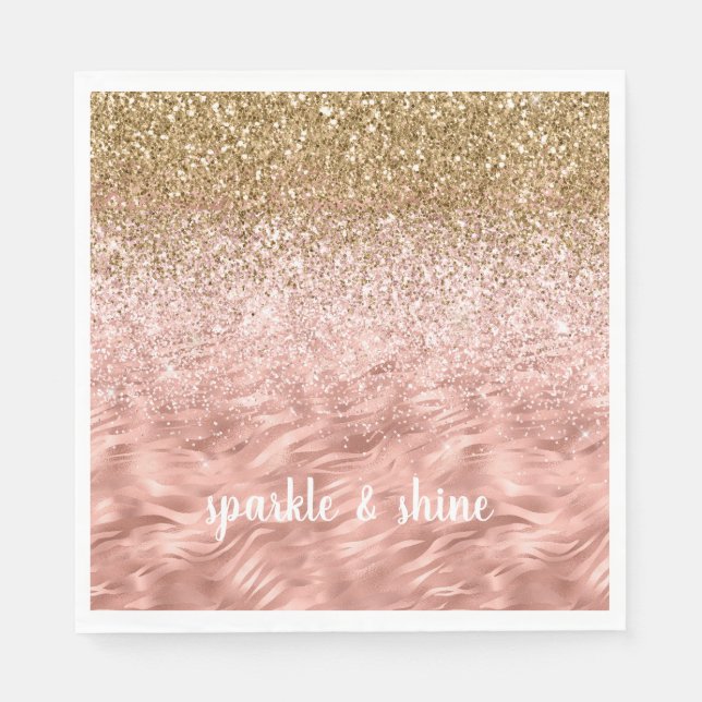 Guardanapo De Papel Impressão em Zebra Glitz Rosa-Chic (Frente)