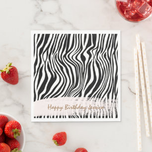 Guardanapo De Papel Impressão em Zebra Preta e Branca