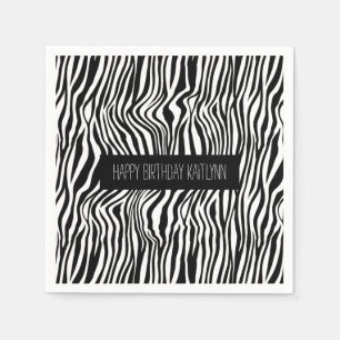 Guardanapo De Papel Impressão em Zebra Preta e Branca