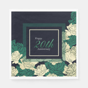 Guardanapo De Papel impressão esmeralda do rosa verde do 20o