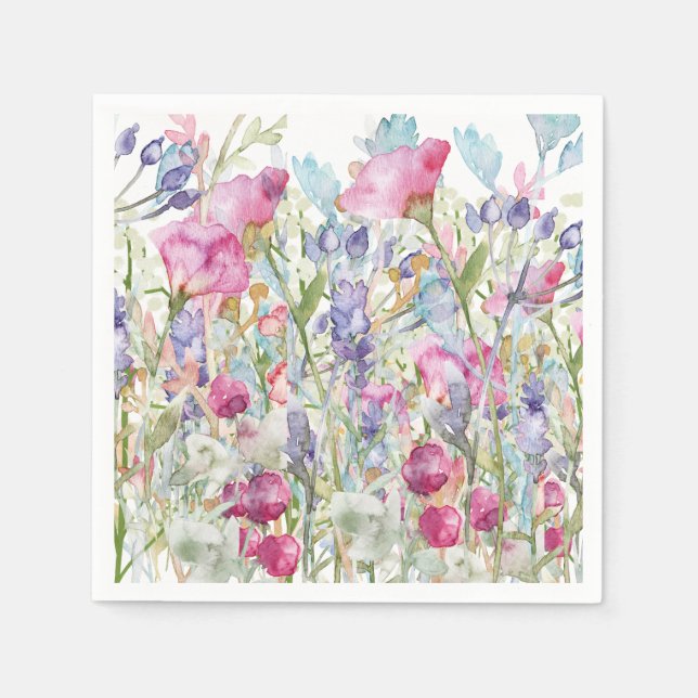 Guardanapo De Papel Impressão Floral Ilustrada à Mão (Frente)