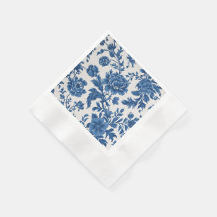 Guardanapo De Papel Impressão Floral inspirada no Vitoriano Azul e Bra