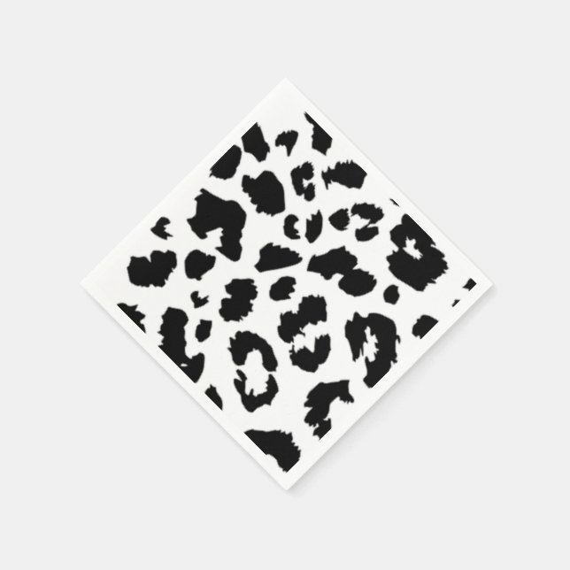GUARDANAPO DE PAPEL IMPRESSÃO LEOPARD PRETA (Canto)