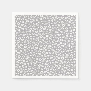 Guardanapo De Papel Impressão Leopardo Branco e cinza