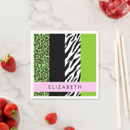 Guardanapo De Papel Impressão Leopardo, Impressão Zebra, Verde, Seu No