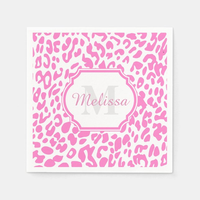 Guardanapo De Papel Impressão Leopardo Rosa (Frente)