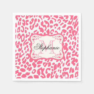 Guardanapo De Papel Impressão Leopardo Rosa