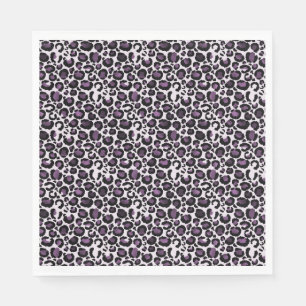 Guardanapo De Papel Impressão Leopardo Roxo Preto