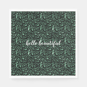 Guardanapo De Papel Impressão Leopardo Verde Esmeralda