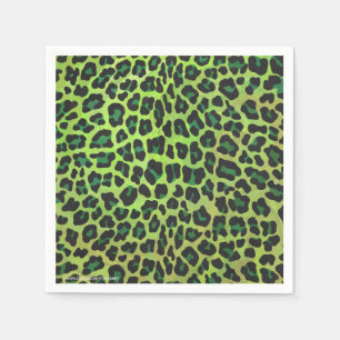 Guardanapo De Papel Impressão Preto-Leopardo e Verde