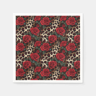 Guardanapo De Papel Impressão rosa e Leopardo