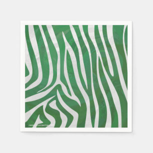 Guardanapo De Papel Impressão verde e branco da zebra