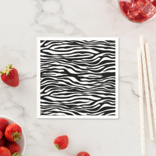Guardanapo De Papel Impressão Zebra, Banhas Zebra, Preto E Branco