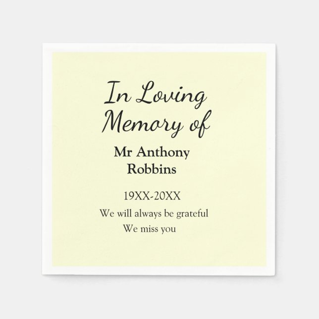 Guardanapo De Papel In Loving memory of name funeral memory keepsake (Frente)