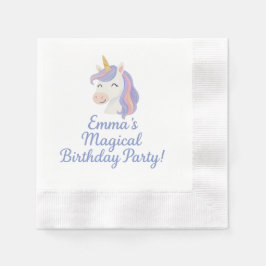 Guardanapo De Papel Incantado Partido Periwinkle Unicorn Napkins