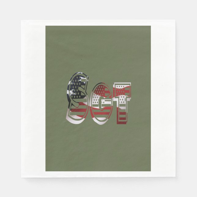 Guardanapo De Papel Incrível Único Militar Patriótico (Frente)