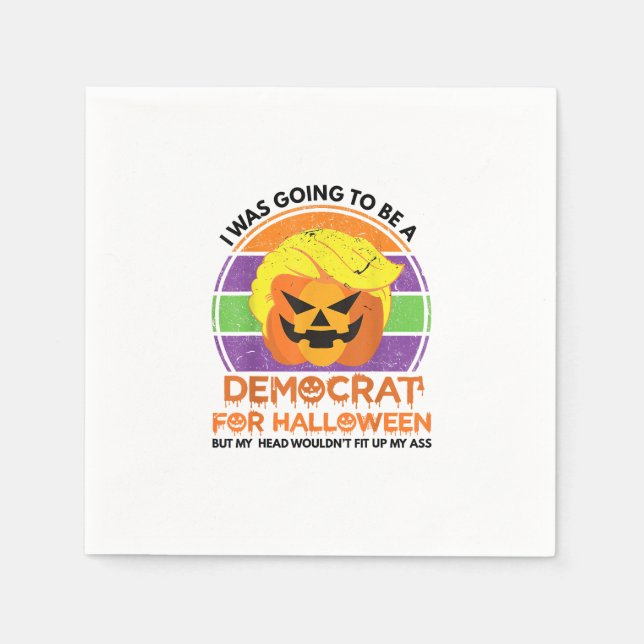 Guardanapo De Papel Indo Para Um Democrata No Halloween Engraçado Trum (Frente)