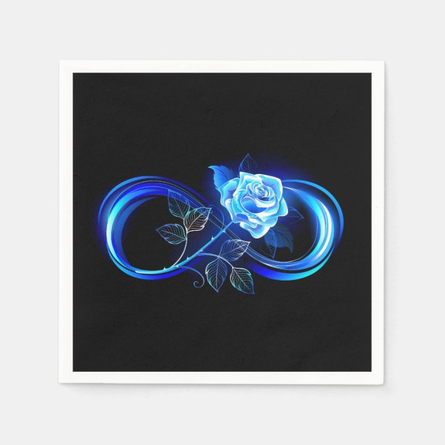 Guardanapo De Papel Infinito brilhante com rosa azul (Frente)