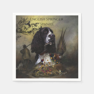 Guardanapo De Papel Inglês Springer Spaniel com faisão