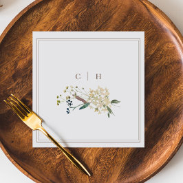 Guardanapo De Papel Iniciais De Casamento De Boho Wildflower Elegante