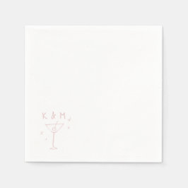 Guardanapo De Papel Iniciais Personalizadas De Martini Impressionante