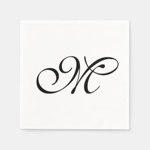 Guardanapo De Papel Inicial de Monograma Minimalista