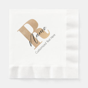 Guardanapo De Papel Inicial Moderna Monogramada R & Nome Personalizado