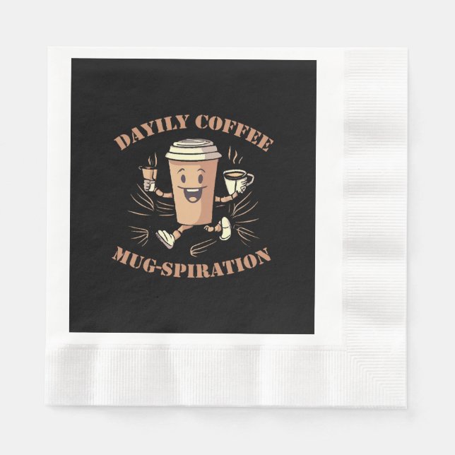 Guardanapo De Papel Inspiração Diária de Caneca de Café (Frente)