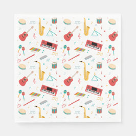 Guardanapo De Papel Instrumentos Musicais Tema Música Padrão