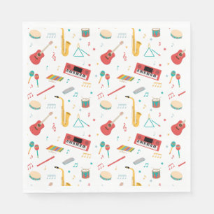 Guardanapo De Papel Instrumentos Musicais Tema Música Padrão