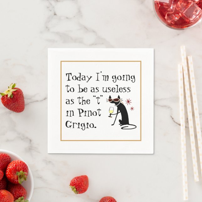 Guardanapo De Papel Inútil como o T em Pinot Grigio Funny Wine (Insitu)