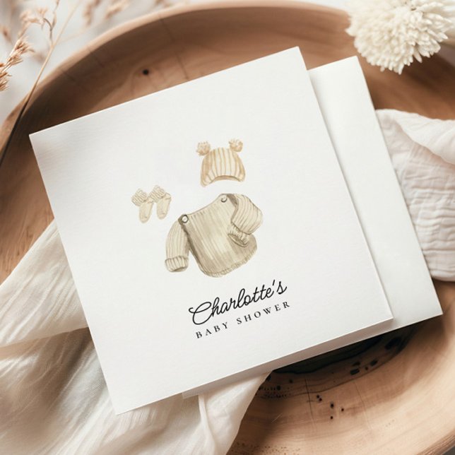 Guardanapo De Papel Inverno Bebê Roupa Gênero Chá de fraldas Neutro (Criador carregado)