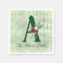 Guardanapo De Papel Inverno Floral Ilustrado A Personalizado