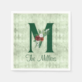 Guardanapo De Papel Inverno Floral Ilustrado M Personalizado