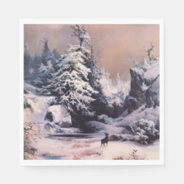 Guardanapo De Papel Inverno nas Montanhas Rochosas (por Thomas Moran)
