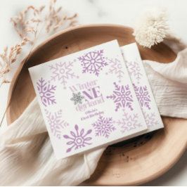 Guardanapo De Papel Inverno Onederland Floco de Neve Roxo Aniversário 