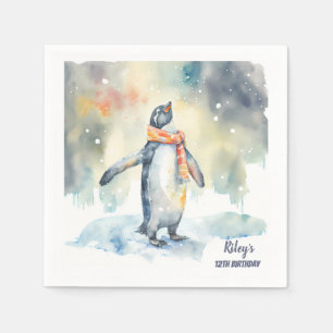 Guardanapo De Papel Inverno vibes Pinguim - Festa de aniversário -