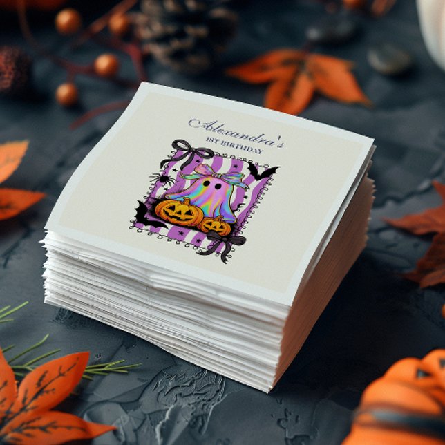 Guardanapo De Papel Iridescent Ghost Coquette Bow Spooky One (Criador carregado)