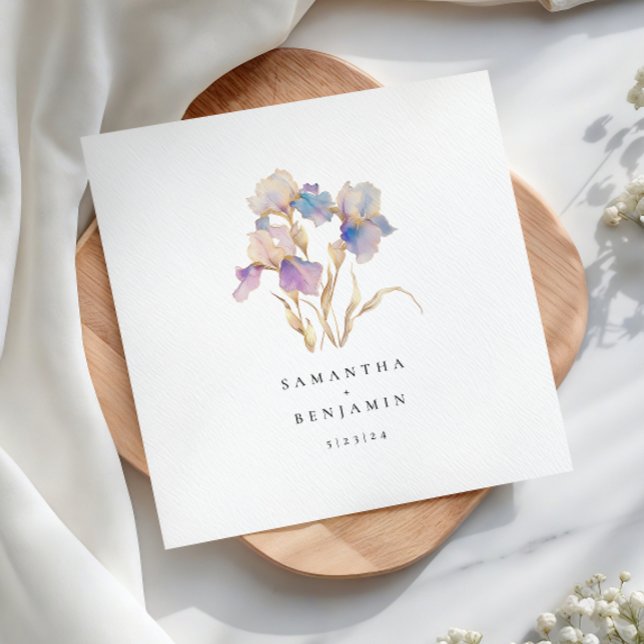 Guardanapo De Papel Iris Floral Wedding Elegante (Criador carregado)