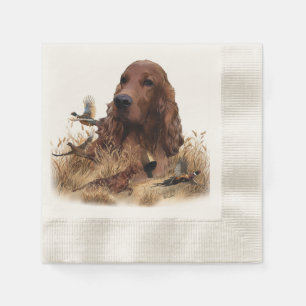 Guardanapo De Papel Irish Setter Hunting Pheasant ,Art