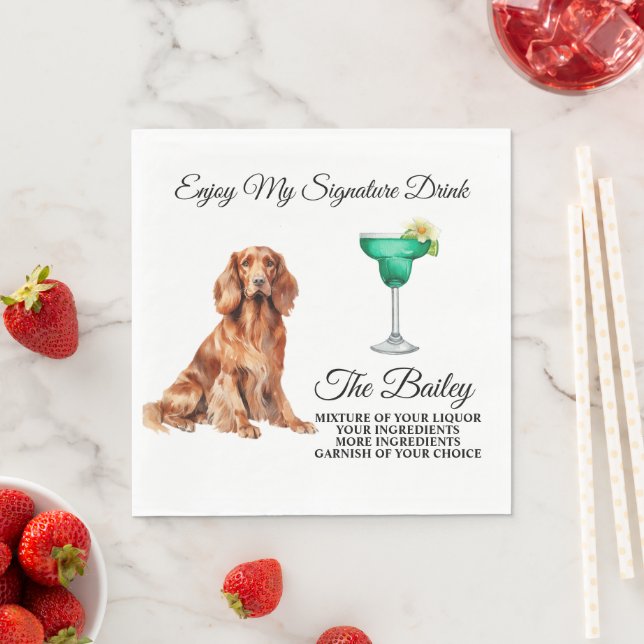Guardanapo De Papel Irish Setter Wedsing Signature Beber Napkins (Insitu)