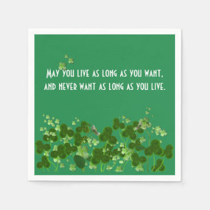 Guardanapo De Papel Irlandês Proverbe Sobre Verde Com Shamrocks