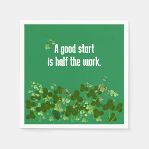 Guardanapo De Papel Irlandês Proverbe Sobre Verde Com Shamrocks