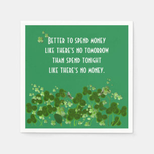 Guardanapo De Papel Irlandês Proverbe Sobre Verde Com Shamrocks