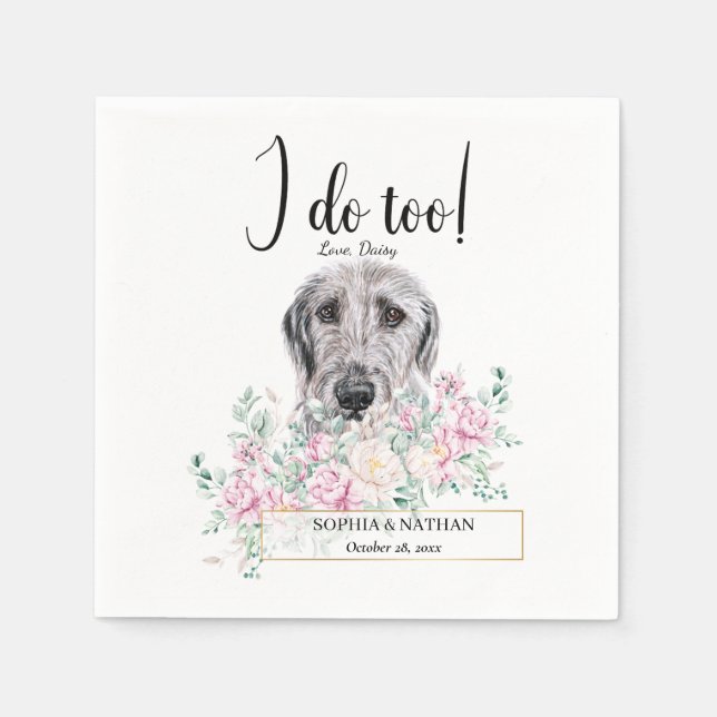 Guardanapo De Papel Irlandês Wolfhound Dog Casamento Cocktail Napkins (Frente)